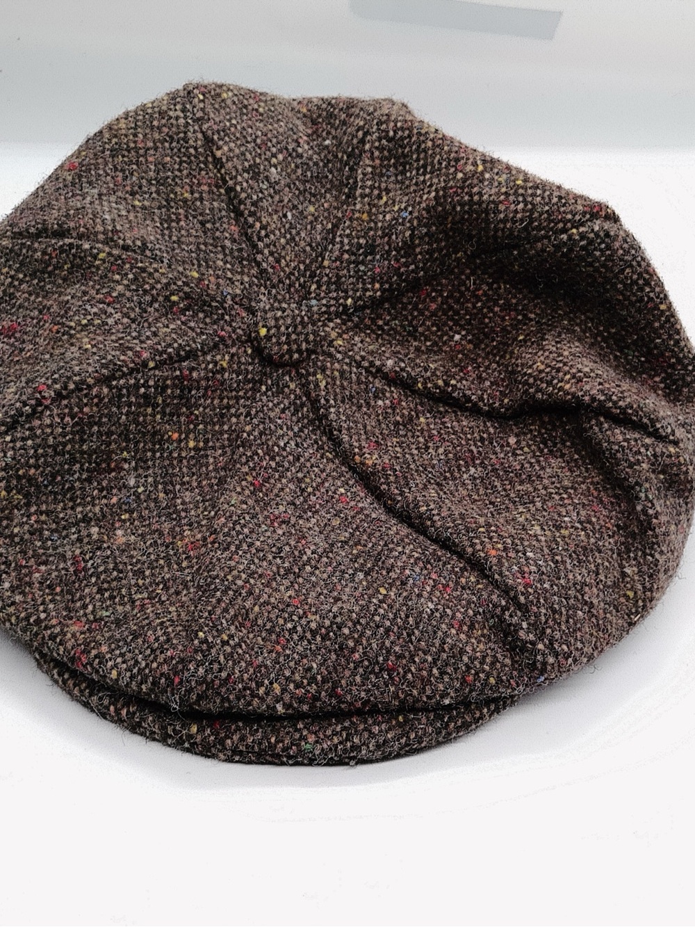 Traditional Irish tweed flat cap or newsboy-style cap handcrafted